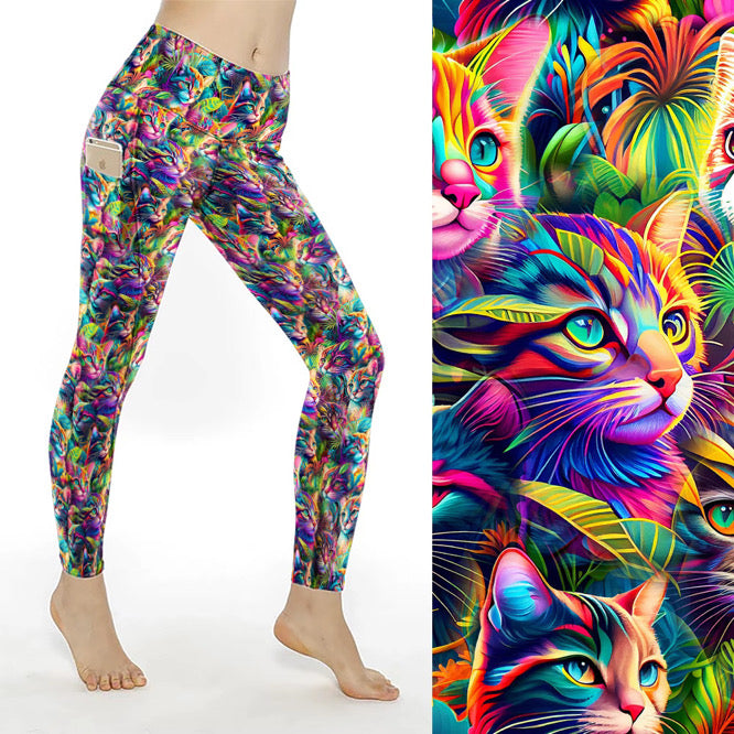 Preorder Rainbow Whiskers thigh pocket full length leggings. Ends 31st October, available early to mid December
