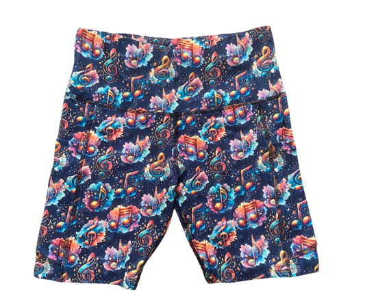 Musical Notes thigh pocket shorts