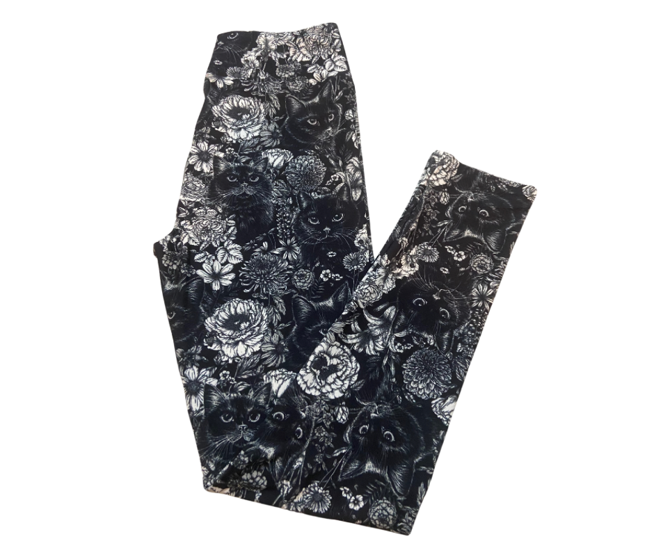 Black Cat Full Length Leggings