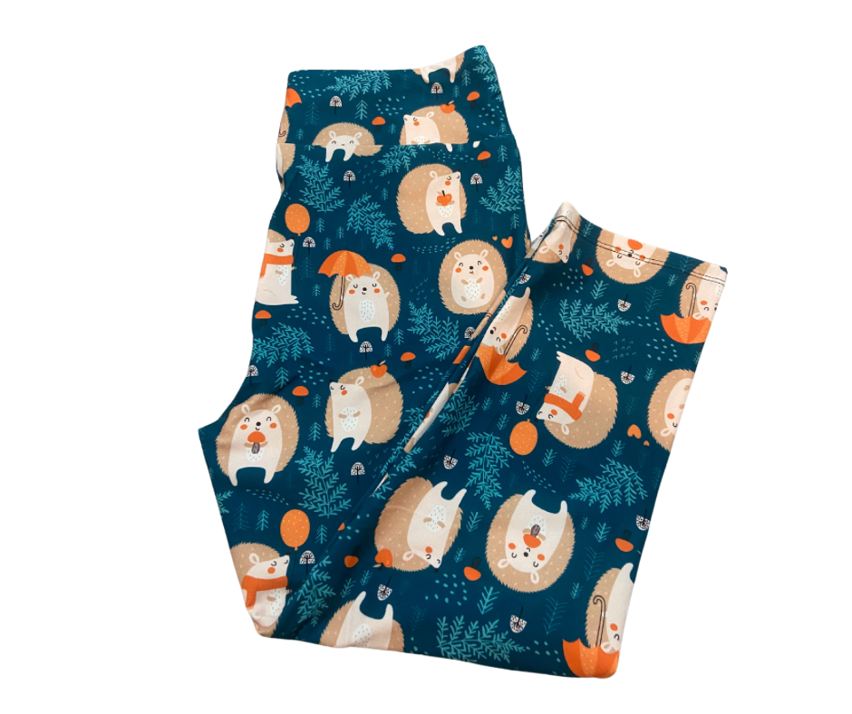 Cute Hedgehog Capri Leggings