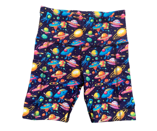 Psychedelic Space thigh pocket shorts