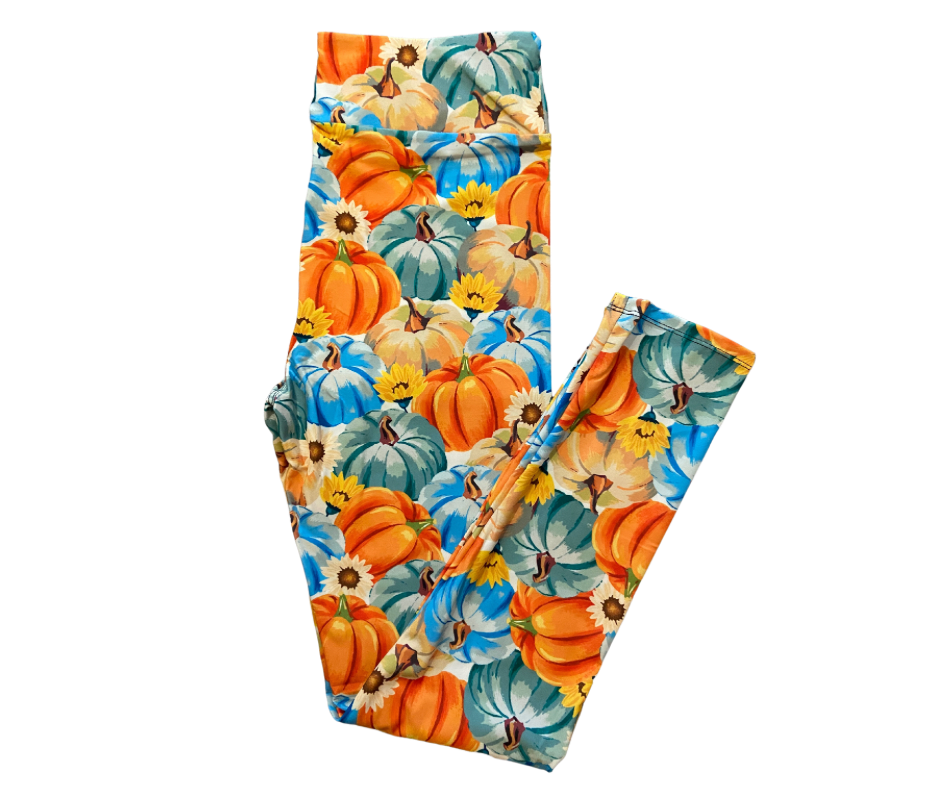 Autumn Pumpkins Capri Leggings