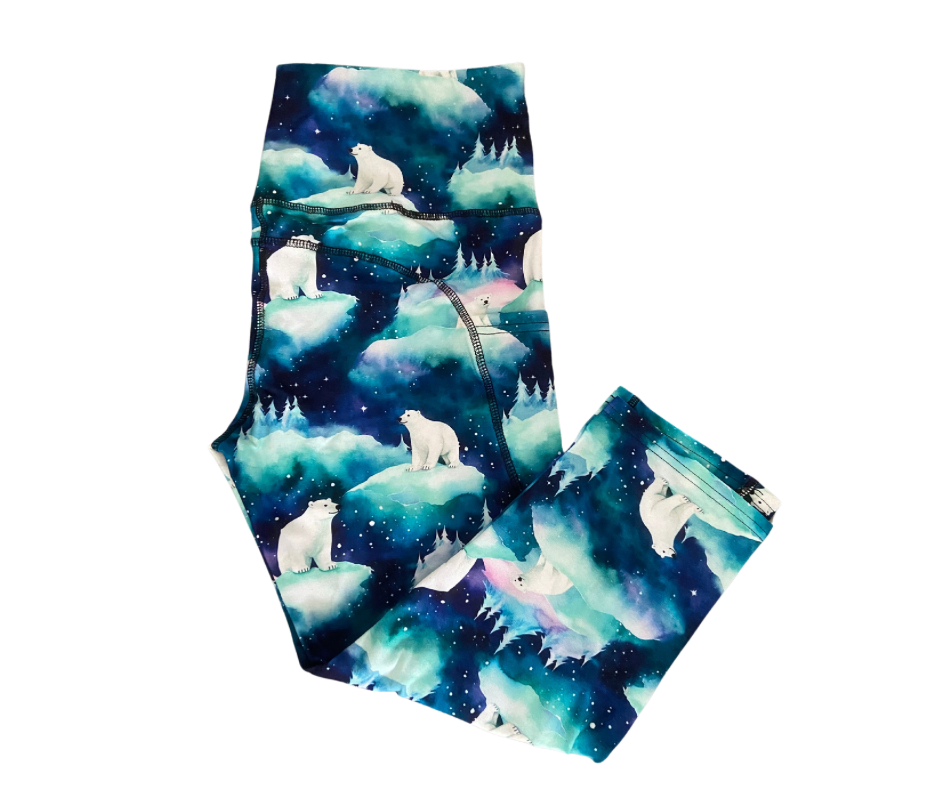 Polar Bear Thigh Pocket Capri Leggings