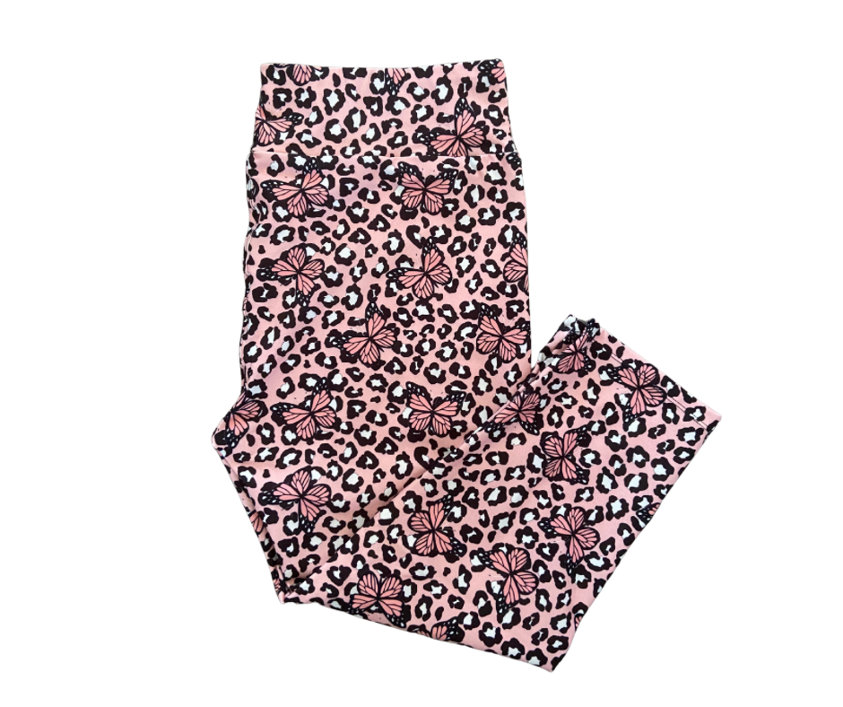 Leopard Butterfly Capri leggings