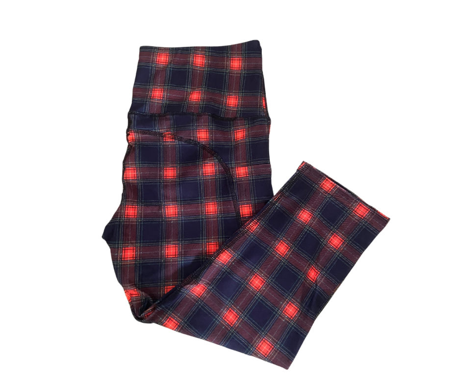 Red Tarten Thigh Pocket Capri Leggings