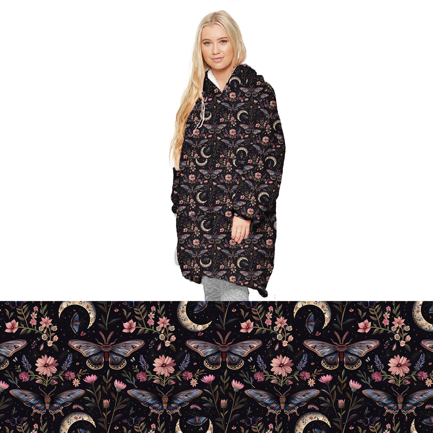 Preorder Night Garden oversized hooded blanket. Ends 31st October, available early to mid December