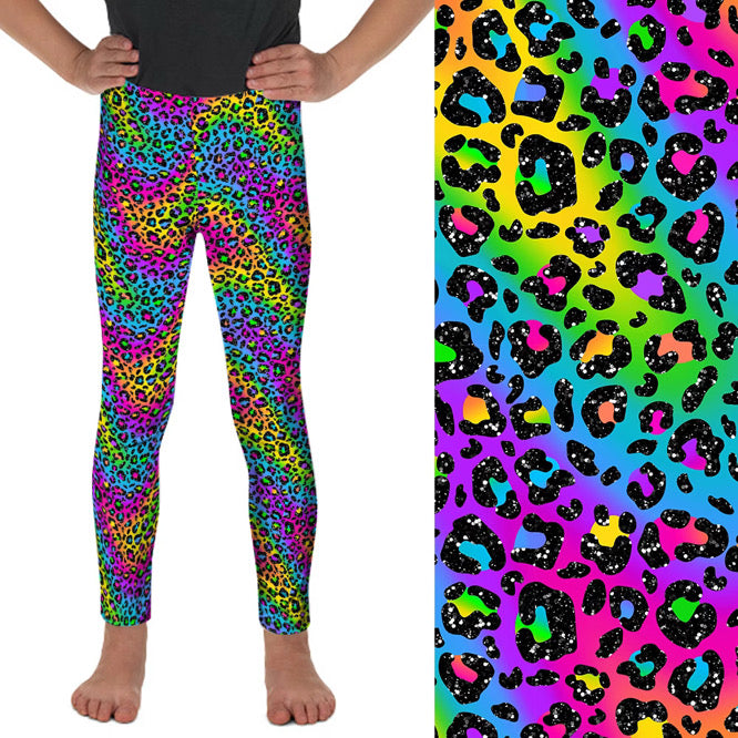 Preorder Kids Rainbow Roar full length leggings. Ends 31st October, available early to mid December