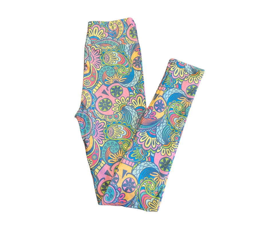 Paisley Skull Full Length Leggings