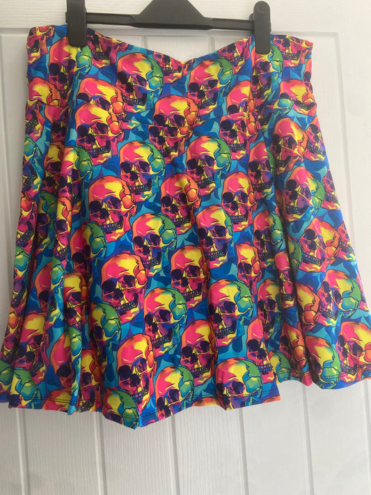 Neon Skull Skort