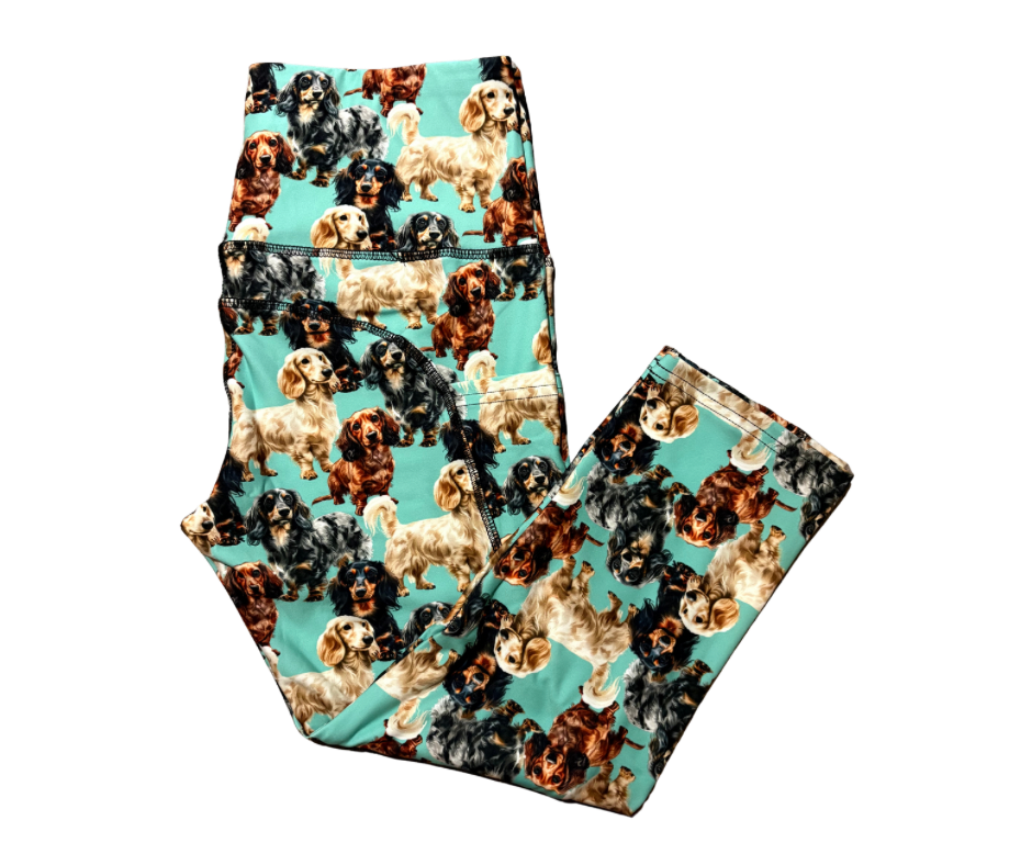 Dachshund Daze thigh pocket Capri leggings