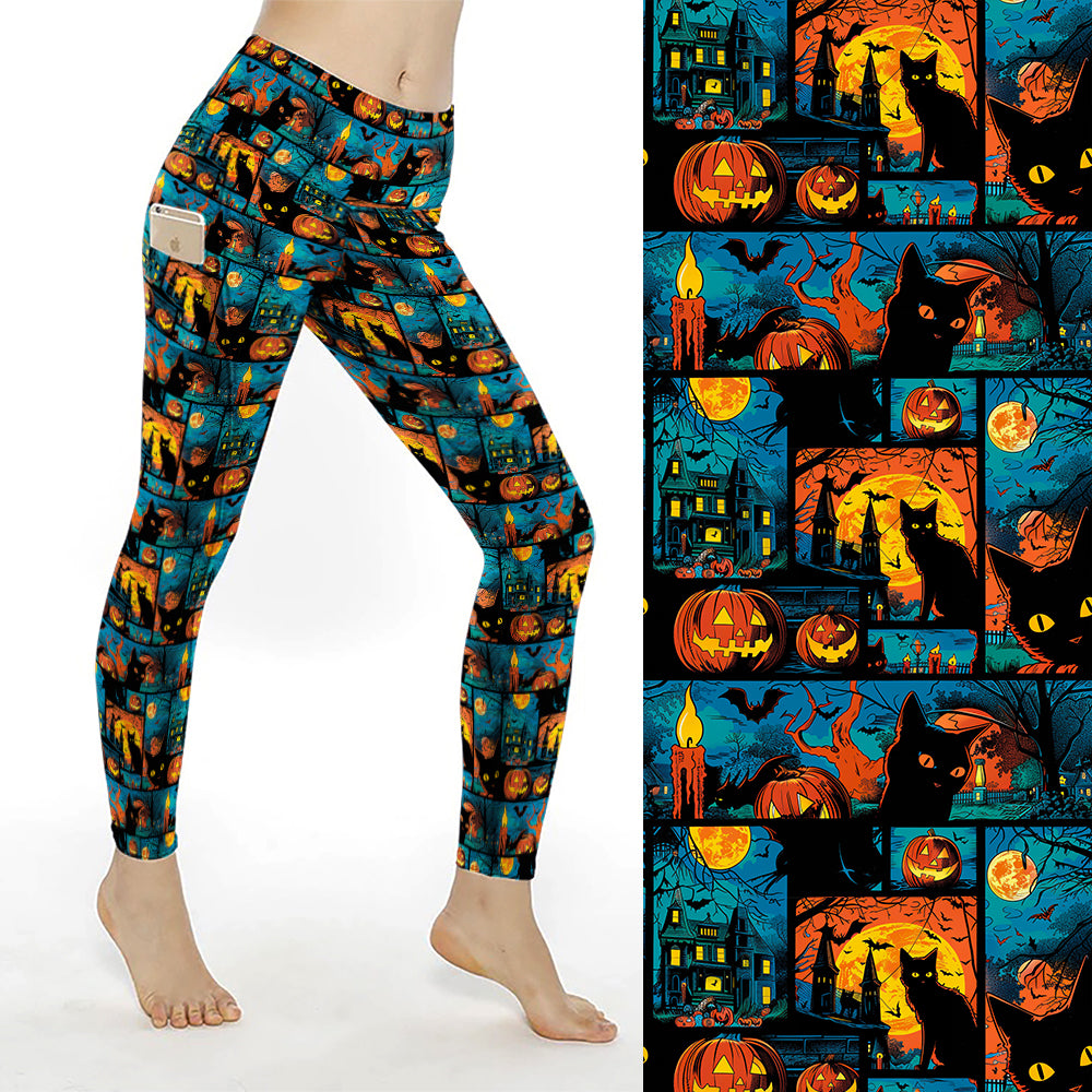 Preorder Halloween thigh pocket full length leggings, ends 25th August, available early October
