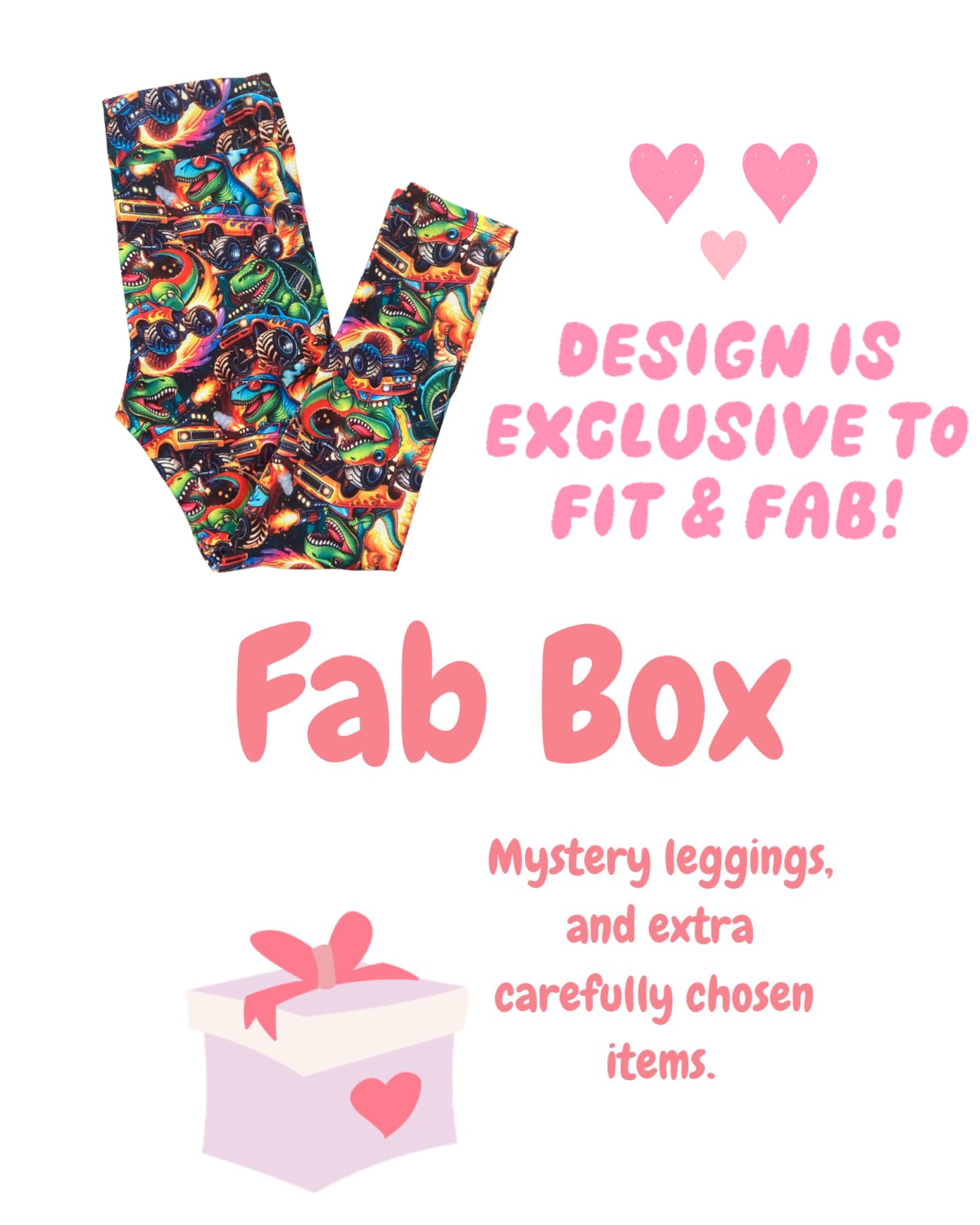 Fab Box Kids Dino/Monster Truck Full Length Leggings