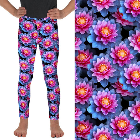Preorder Kids Lotus Dream full length leggings. Ends 31st December, available early to mid February