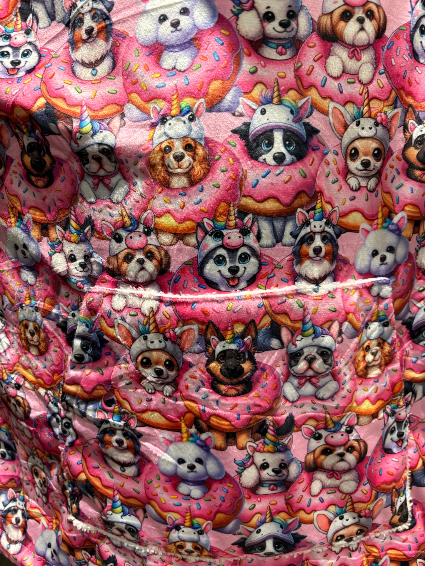 Kids Donut Unicorn Dog Oversized Hoodie Blanket