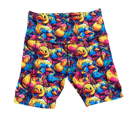 Graffiti Duck thigh pocket shorts