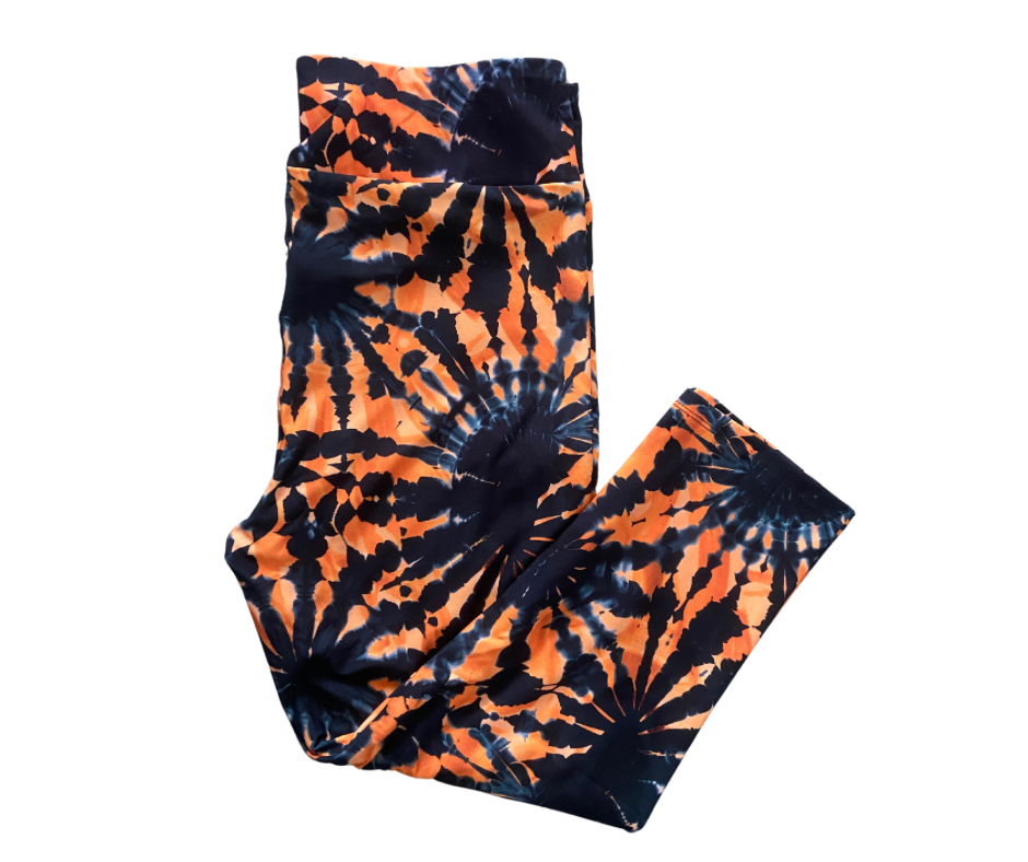 Orange & Navy Tie Dye Capri Leggings was £16 now £12
