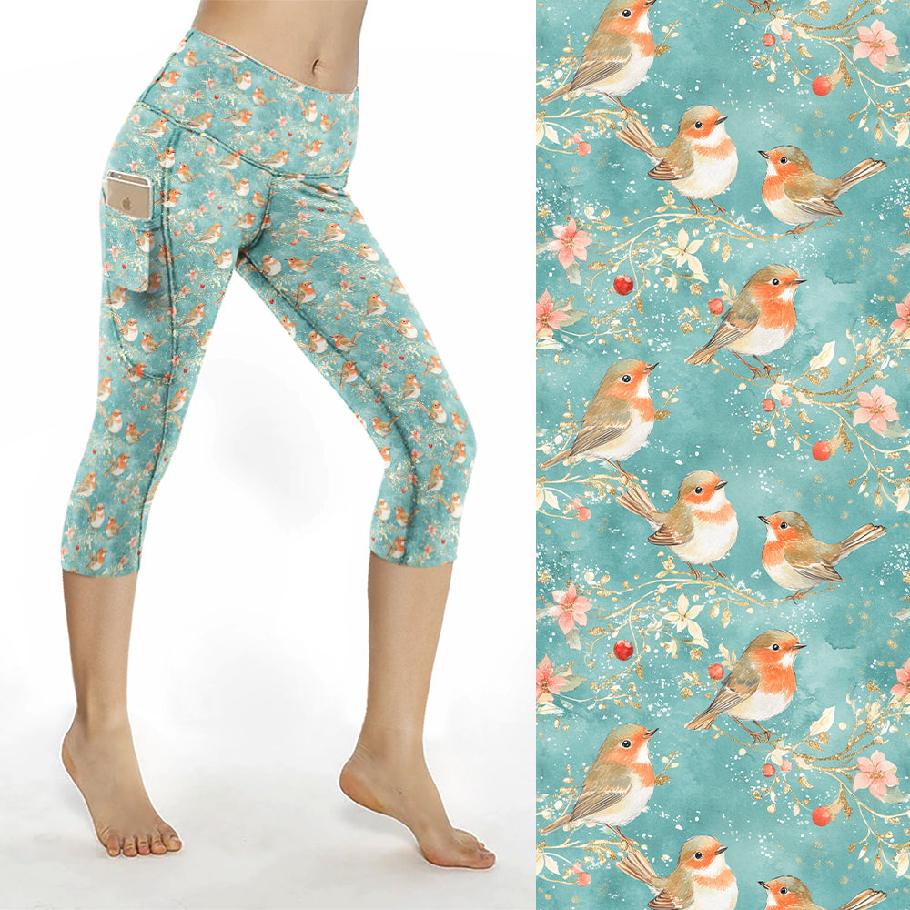 Preorder Robins Winter Wish thigh pocket Capri leggings. Ends 31st October, available early to mid December