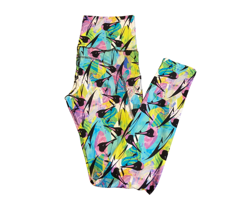 Watercolour Penguin Full Length Thigh Pocket Leggings