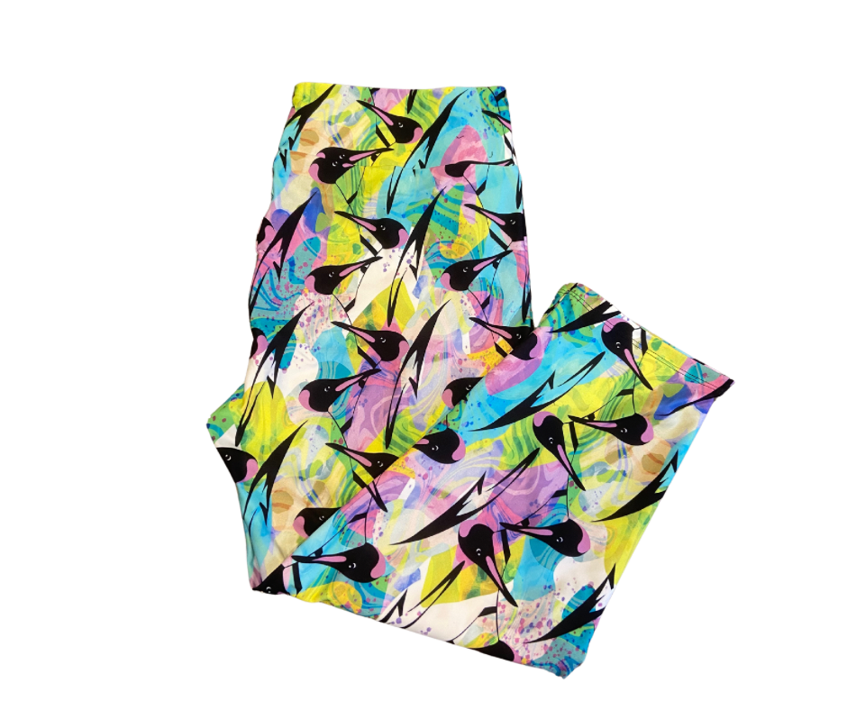 Watercolour Penguin Capri Leggings
