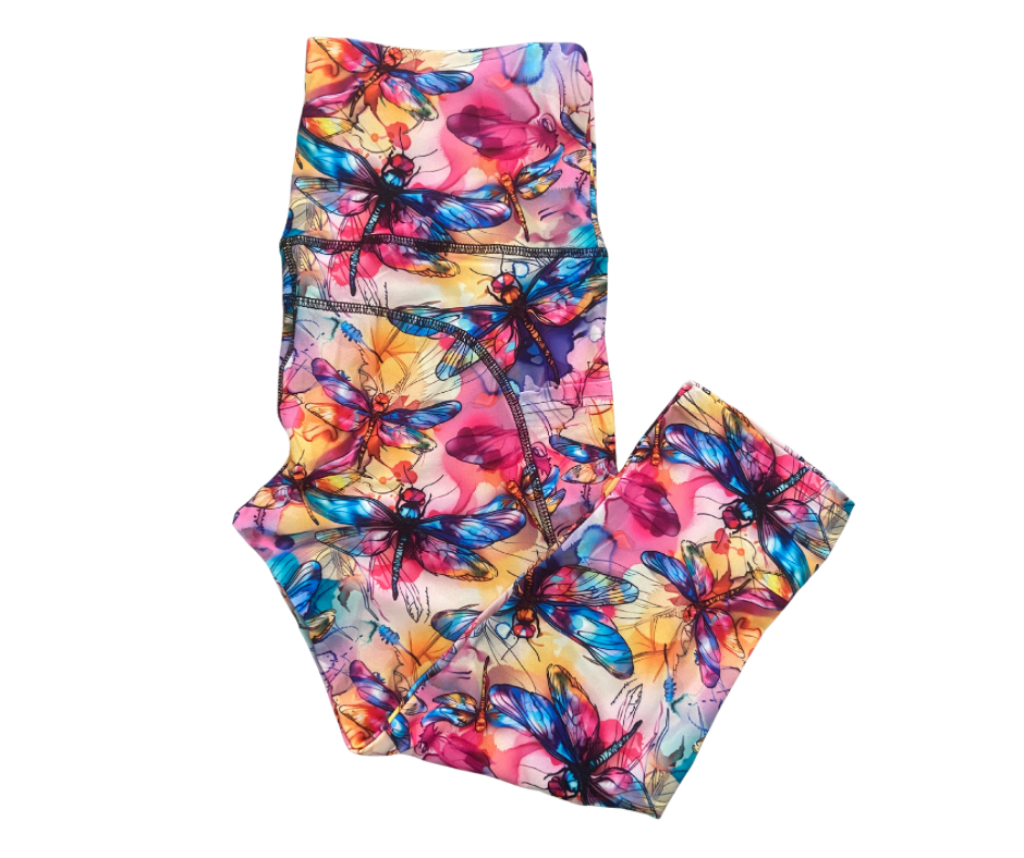 Dragonfly thigh pocket Capri leggings