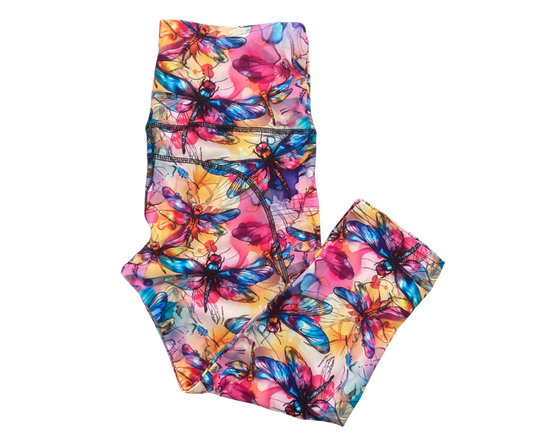 Dragonfly thigh pocket Capri leggings