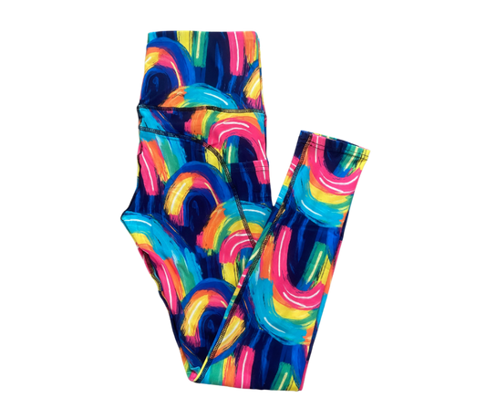 Rainbow full length thigh pocket leggings