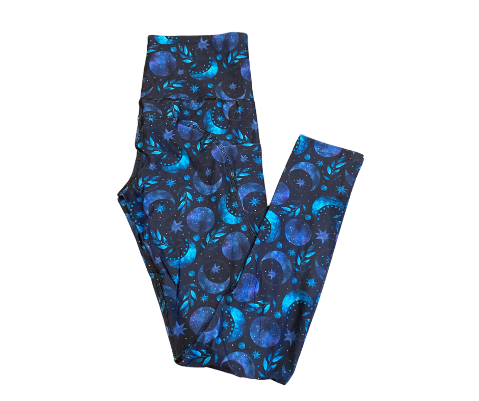 Celestial Moon Full Length Thigh Pocket Leggings
