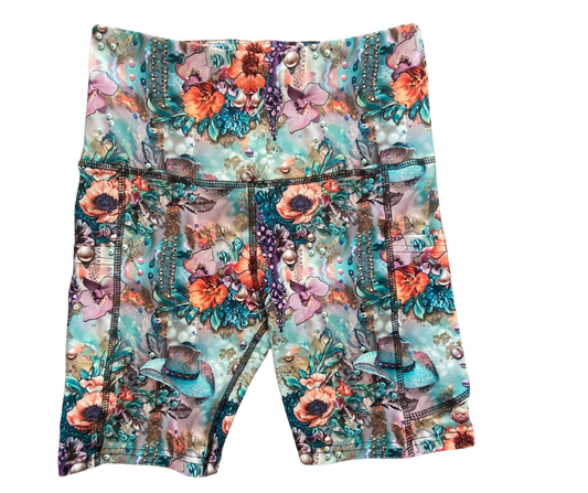 Boho Cowgirl thigh pocket shorts