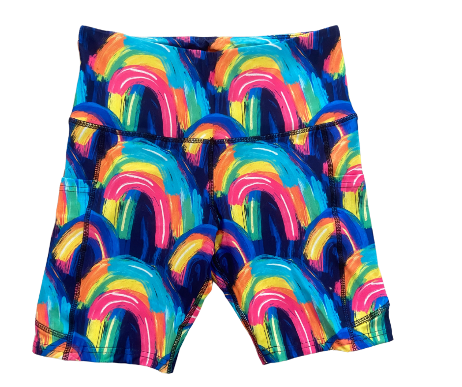 Rainbow thigh pocket shorts