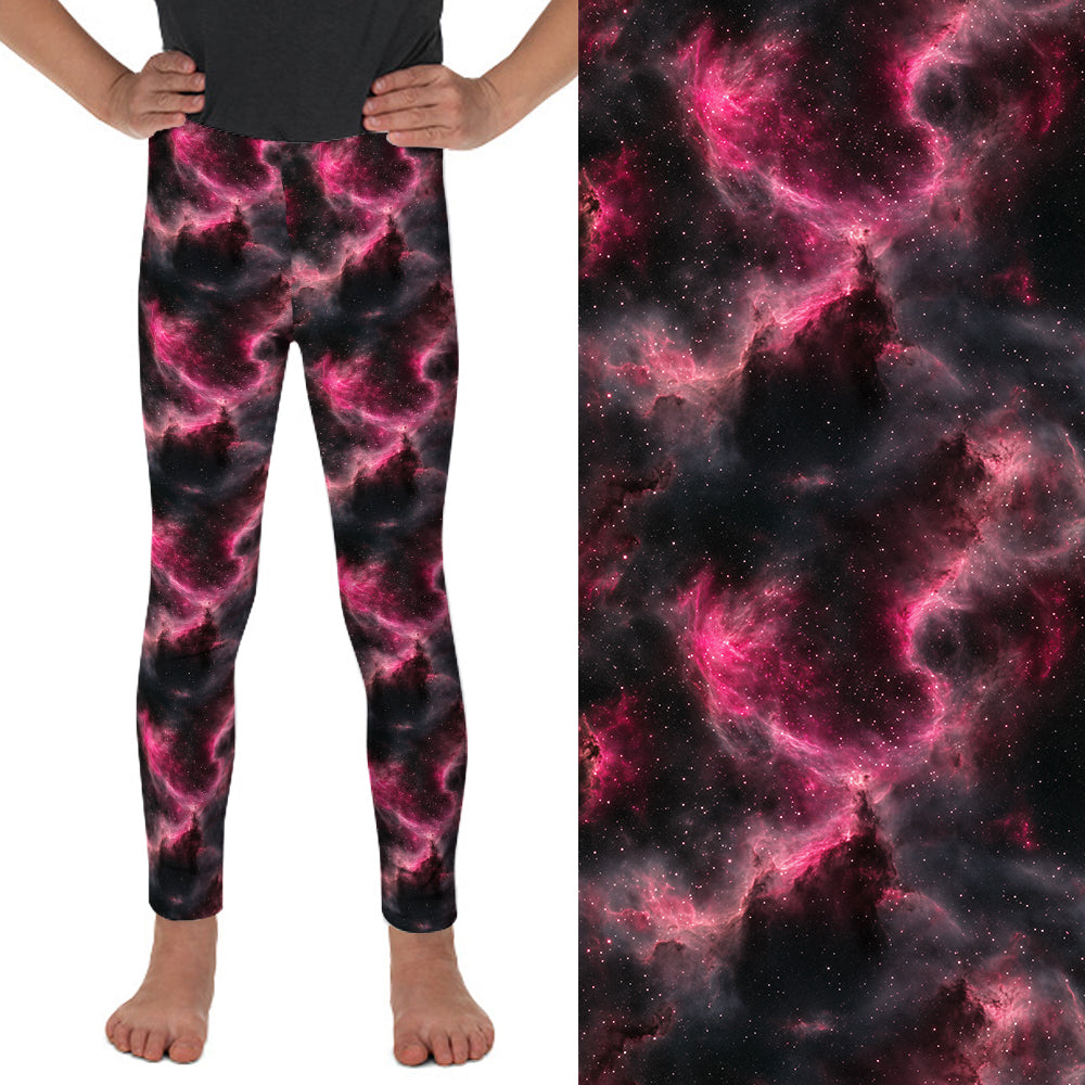 Preorder Kids Pink Galaxy full length leggings. Ends 31st December, available early to mid February