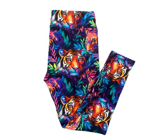 Rainbow Tiger Full Length Leggings