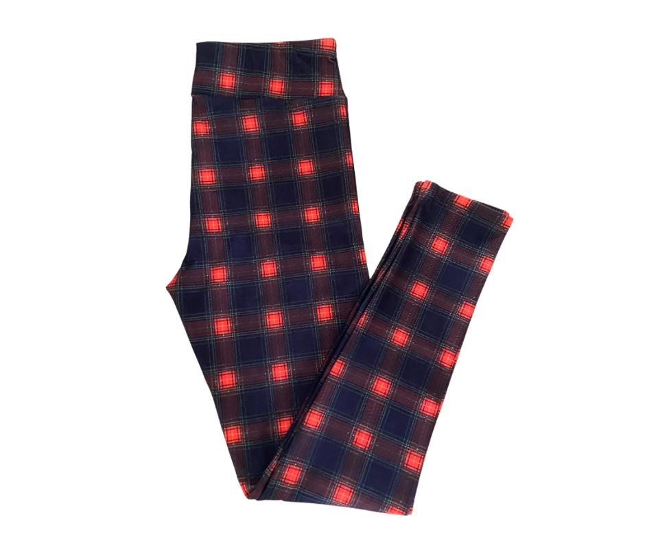 Red Tartan Full Length Leggings