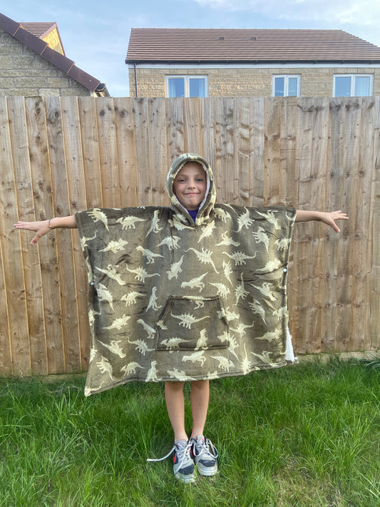 Kids Dinosaur Hooded Blanket