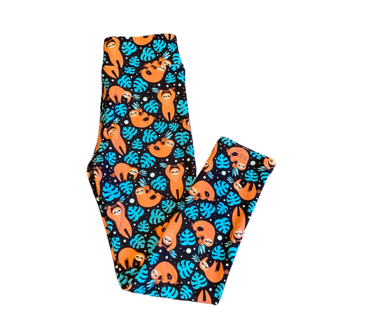 Kids Hanging Sloth Full Length Leggings