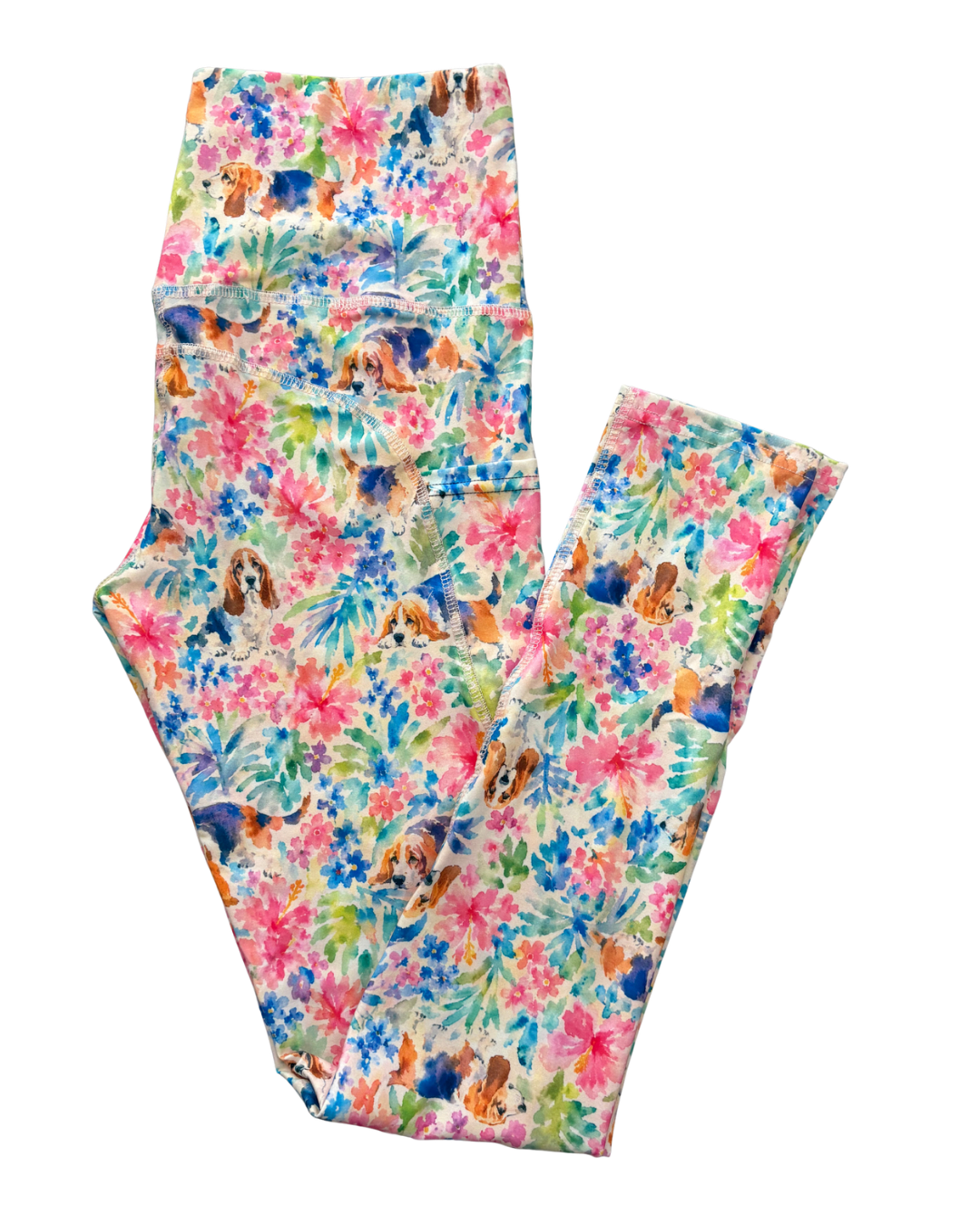 Watercolour Hound full length thigh pocket leggings