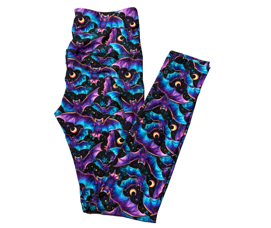 Midnight Bat full length thigh pocket leggings