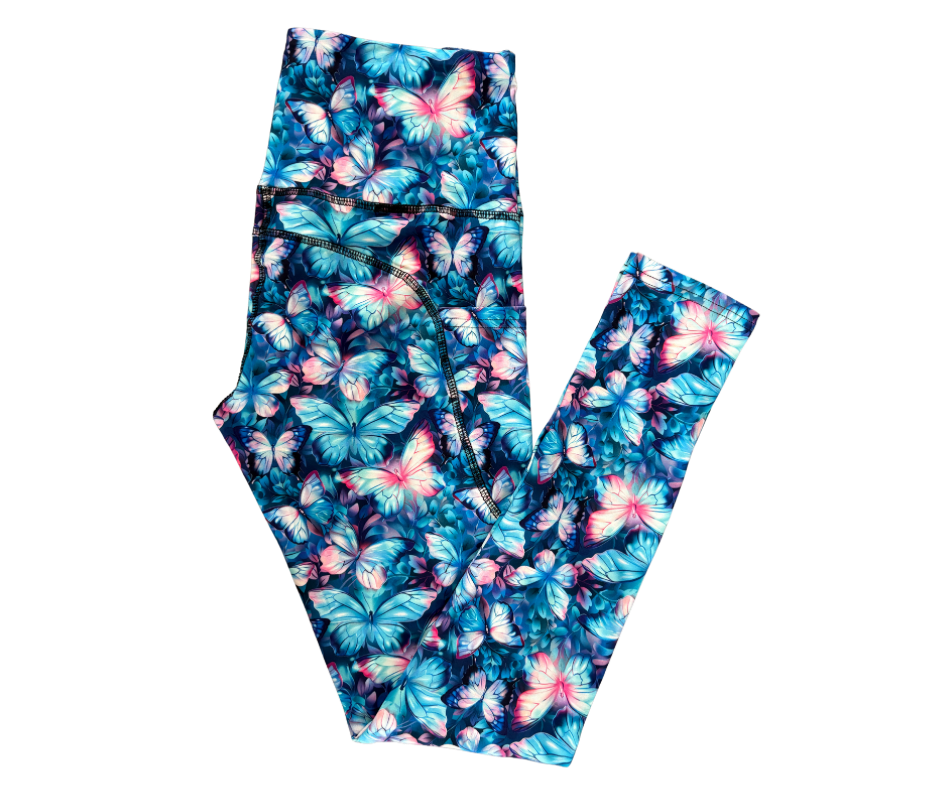 Neon Butterfly full length thigh pocket leggings