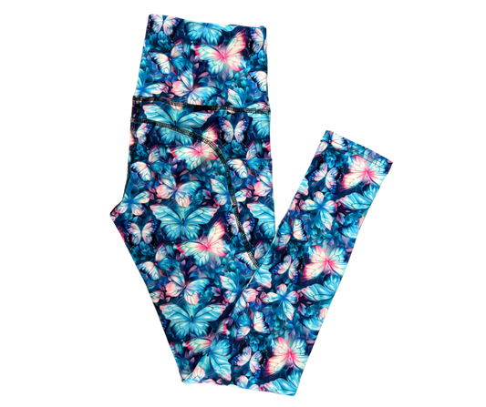 Neon Butterfly full length thigh pocket leggings