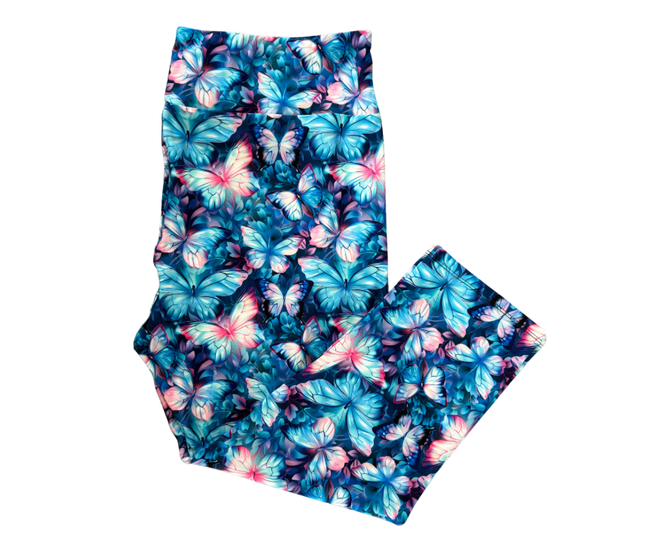 Neon Butterfly Capri leggings