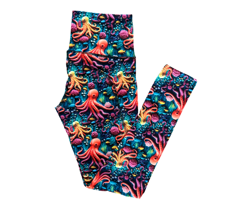 Octopus full length thigh pocket leggings