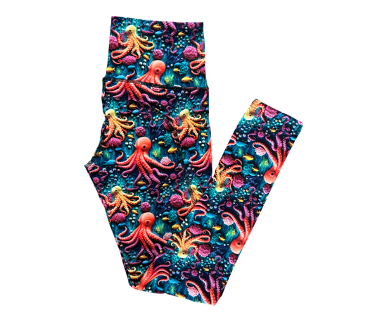 Octopus full length thigh pocket leggings