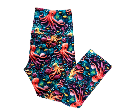 Octopus thigh pocket Capri leggings
