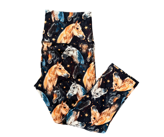 Horse thigh pocket Capri leggings