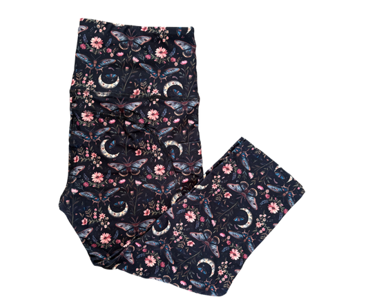 Night Garden thigh pocket Capri leggings
