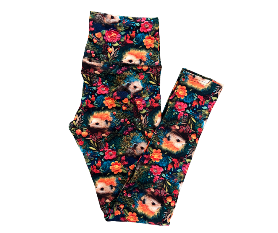 Autumn Hedgehog full length thigh pocket leggings