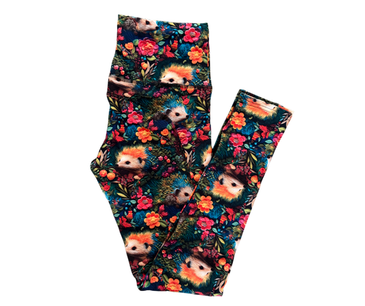 Autumn Hedgehog full length thigh pocket leggings