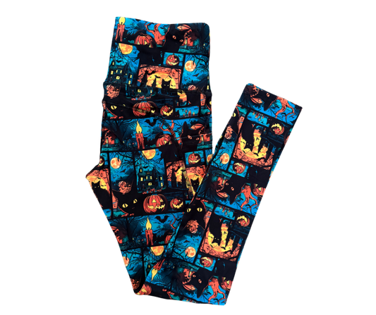 Halloween full length thigh pocket leggings
