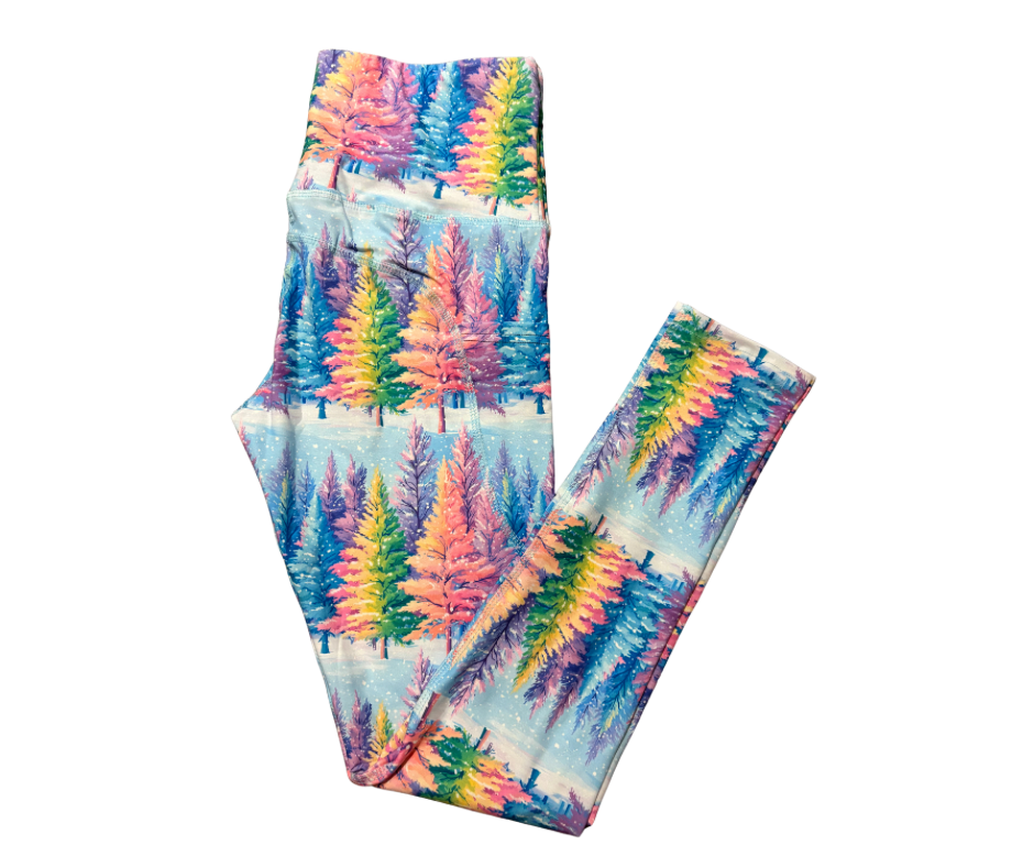 Winter Wonderland full length thigh pocket leggings
