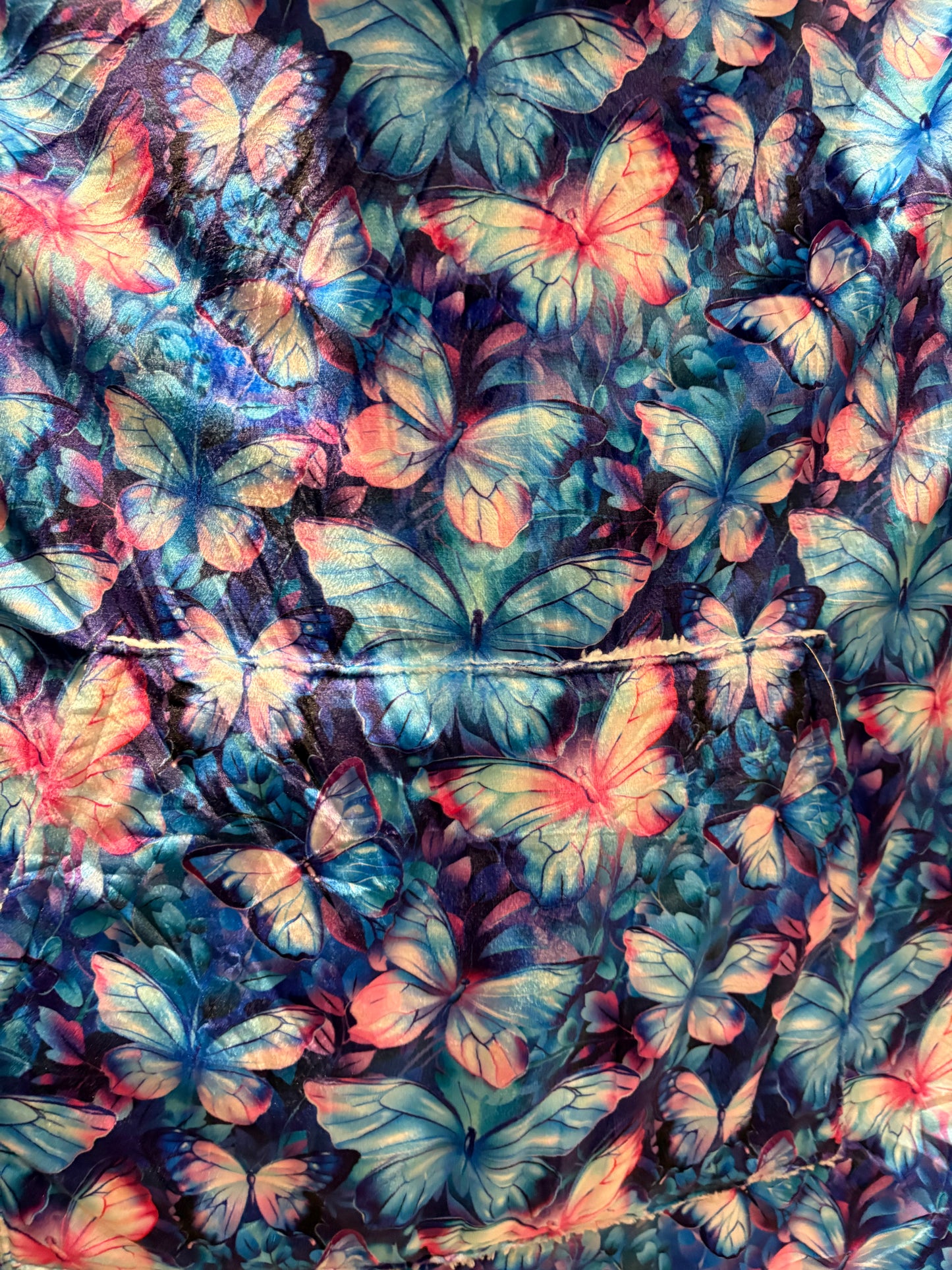 Kids Neon Butterfly Oversized Hoodie Blanket