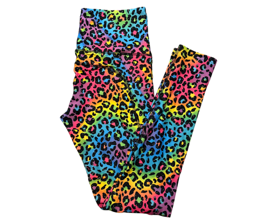Rainbow Roar full length thigh pocket leggings